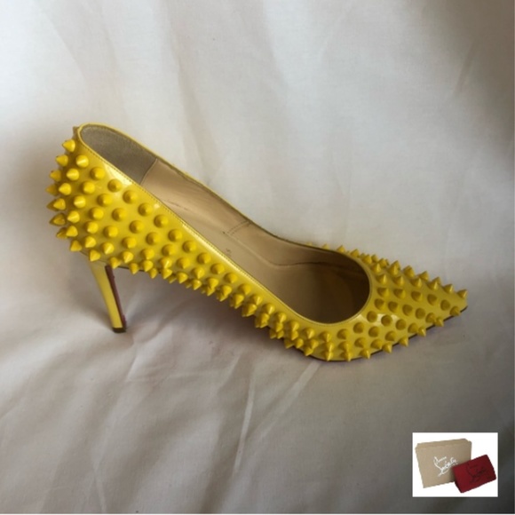 Yellow Pigalle Spiked Pumps (EUR 39) - Picture 1 of 4